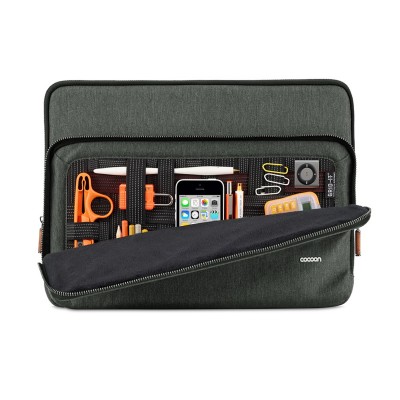 Dunkel-Grau 15 MacBook Pro Sleeve & Organizer mit elastischen Bänder 38,1 x 5,7 x 26,6 cm Organizer für Aktentasche Schutzhülle für Laptops Gepolstert Wasserabweisend Cocoon GRAPHITE