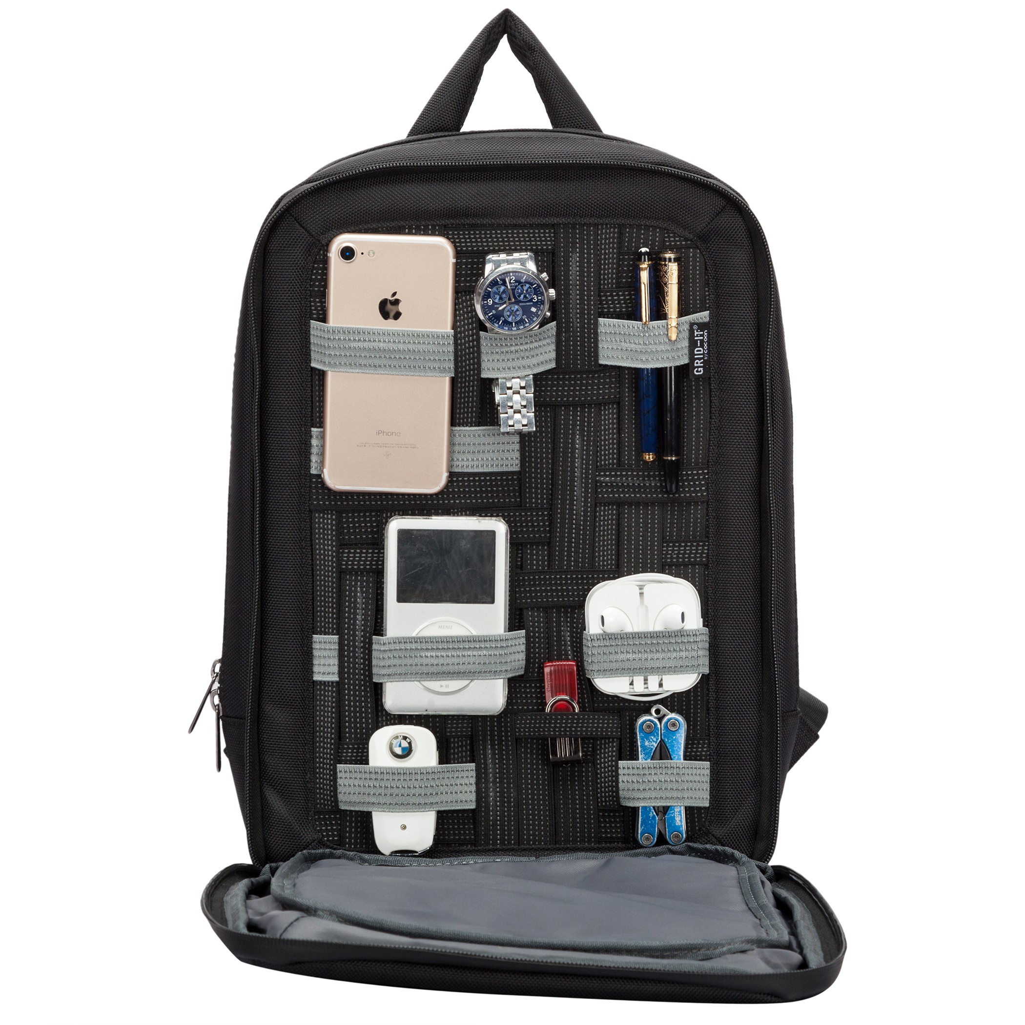 Laptop / 2 Reißverschlussfächer / Bordeaux Laptop Rucksack mit besonderem Organisationssystem / Praktischer Backpack für Laptops / Daypack / Rucksack für Tablet 10 Zoll & 15,6 Zoll Cocoon SLIM 